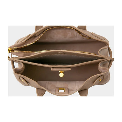 Sac à main d'épaule en cuir véritable de luxe pour femme avec forme trapèze