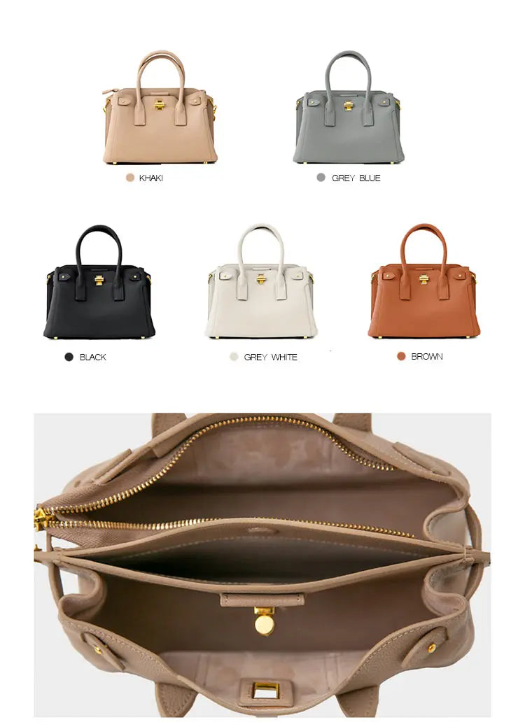 Sac à main d'épaule en cuir véritable de luxe pour femme avec forme trapèze