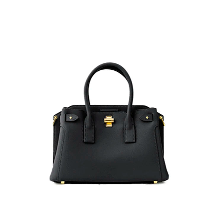 Sac à main d'épaule en cuir véritable de luxe pour femme avec forme trapèze