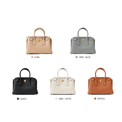 Sac à main d'épaule en cuir véritable de luxe pour femme avec forme trapèze